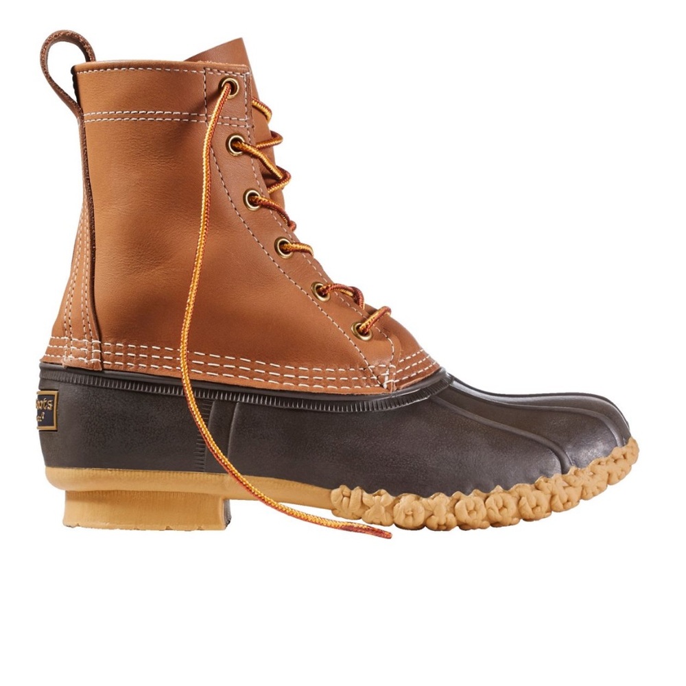 Womens L.L. Bean Brown and Tan Duck Boots
